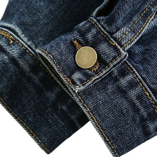 New American Vintage Loose Brown Collar Denim Jacket