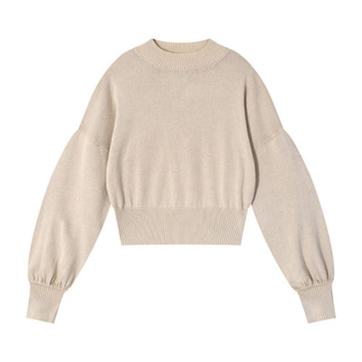 Vintage Snow Wash Cropped Cotton Knit Sweater