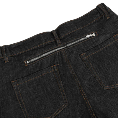 Washed Distressed Wide Leg Denim Jeans