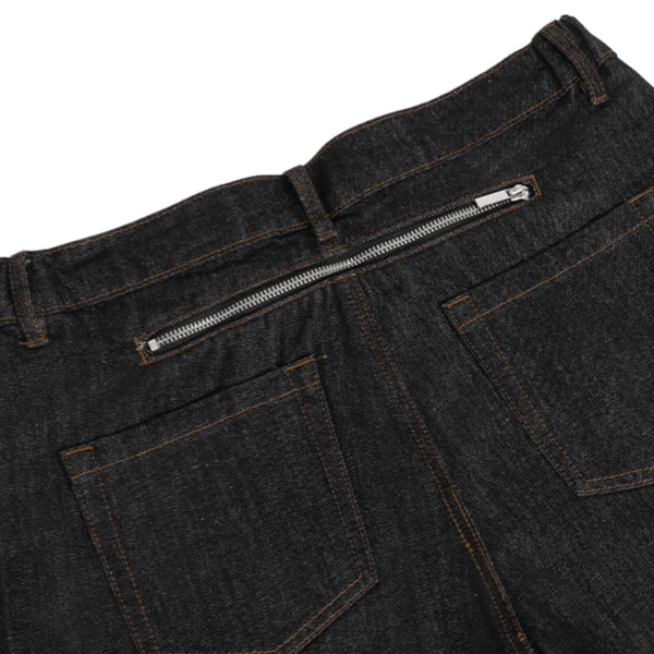 Washed Distressed Wide Leg Denim Jeans