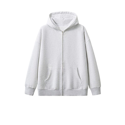 Stone Wash Zip-Front Fleece Hoodie