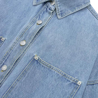 Fashion Lapel Long-sleeved Denim Shirt Jacket
