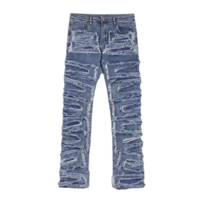 Smoke Rise Men's Distressed Stacked Slim Fit Jeans