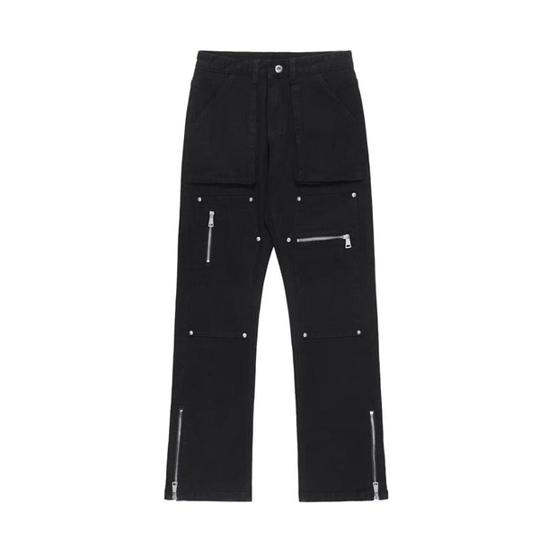 Stretch Zip Hem Utility Bootcut Jeans