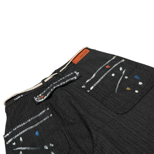 Vintage Patchwork Paint Splatter Wide Leg Jeans
