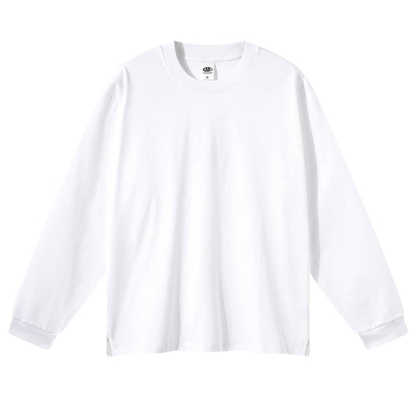 Solid Loose Fit Side Split Hem Long Sleeve T-Shirt