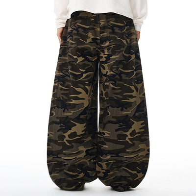 Camo Wide Leg Tactical Pocket Streetwear Pants