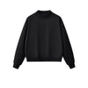 Women's Mockneck Solid Fleece Sweatshirt