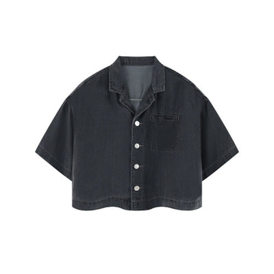 Washed Cotton Button Collar Tee 310G