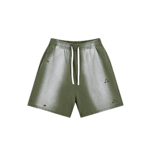 Distressed Spray Dyed Heavyweight Terry Sweat Shorts
