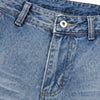 American Vintage Washed High-Waist Curved Wide-Leg Workwear Denim Pants