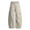 Minimal Washed Solid Wide Leg Barrel Pants