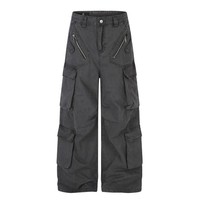 Vintage Multi-Pocket Wide Leg Cargo Pants