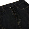 Raw Yellow-Stitch Wide-Leg Curved Baggy Denim Pants