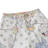 Washed Rabbit Print Polka Dot Bow Detail Relaxed Wide-Leg Bermuda Shorts