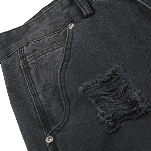Men's Distressed Punk Cargo Pants – Loose Wide-Leg Streetwear