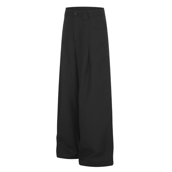 Quiet Luxury Pleated Straight-Leg Trousers