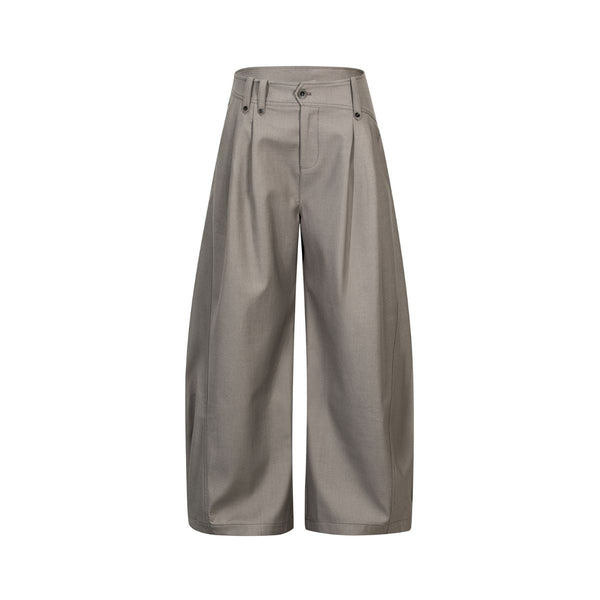 Vintage Curved Wide Leg Draped Trousers