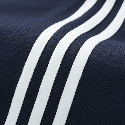 Retro Striped Collar Pullover Sweatshirt