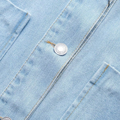 Women's Loose Street Style Mid-length Double Pocket Denim Shirt