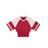 Fitted Color Splice Flare Sleeve Feminine Tee
