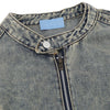 Retro Washed Distressed Stand Collar Hip-hop Short Denim Men's Jacket