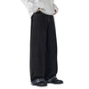 Contrast Stitch Black Wide-Leg Jeans