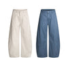 Vintage Washed High-Waist Relaxed Wide-Leg Trousers