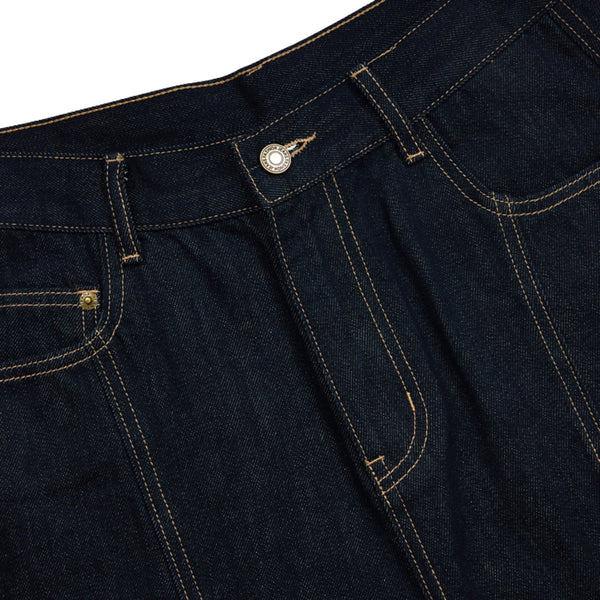 Patchwork Wide-Leg Cropped Denim Jeans