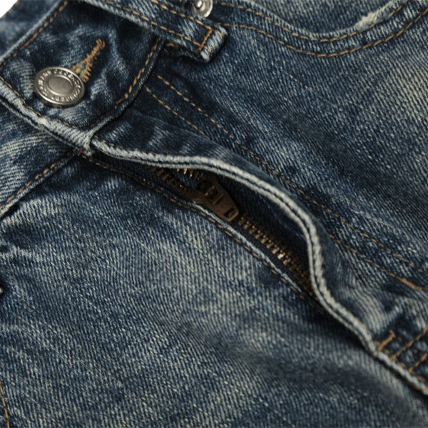 Men's Distressed Gradient Washed Denim Pants Loose Punk Street