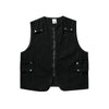 Relaxed Washed Zip-Up Denim Vest