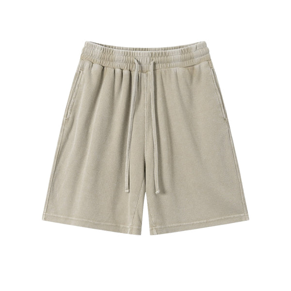 Men’s Vintage Wash Loose Fit Snowflake Waffle Shorts