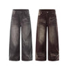Vintage American Whiskered Corduroy Wide-Leg Jeans