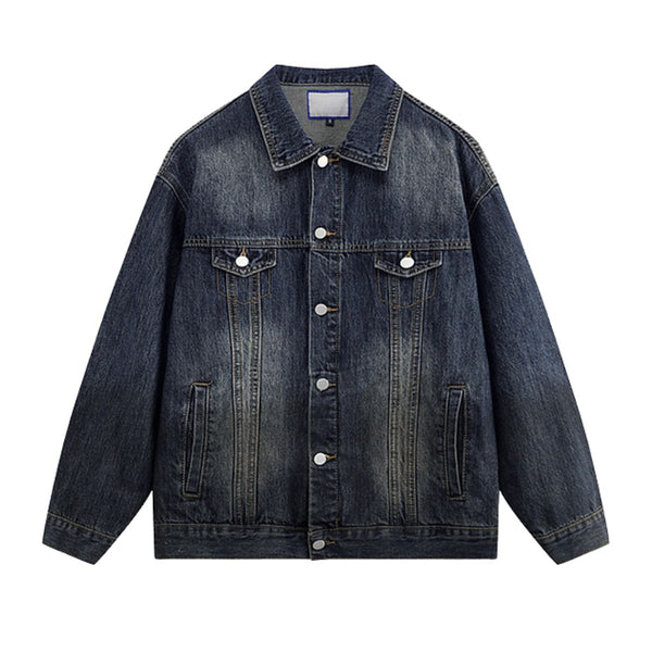 Stand-collar Washed Vintage Loose Denim Jacket