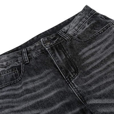 Vintage Washed Black Flared Denim Jeans