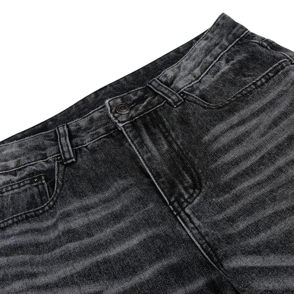Vintage Washed Black Flared Denim Jeans