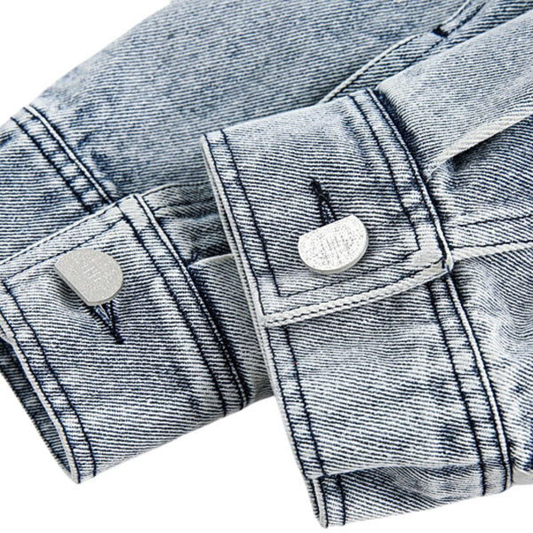 Designer Loose Retro Denim Jacket with Pocket Accent