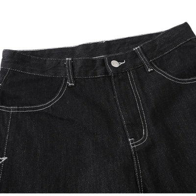 Y2K Star Mesh Layered Spliced Lace Baggy Wide-Leg Jeans
