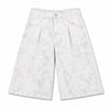 Snow Wash Wide Leg Denim Shorts