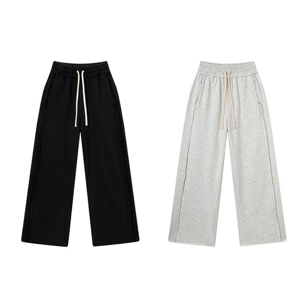 Relaxed Raw Hem Puddle Pants