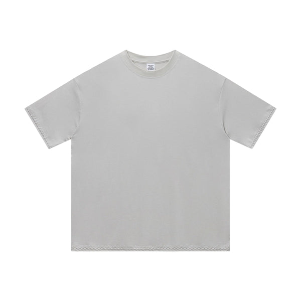 Vintage Wash Relaxed Linen-Cotton Blend Short Sleeve T-Shirt