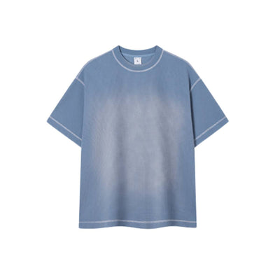 Vintage Waffle Knit Contrast Stitch Oversized T-Shirt
