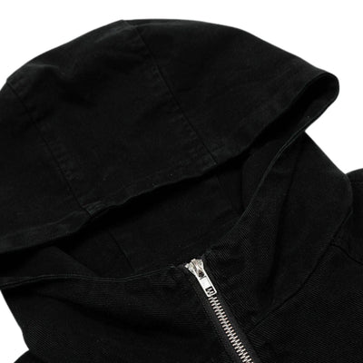 Vintage Washed Hooded Denim Work Jacket for Men