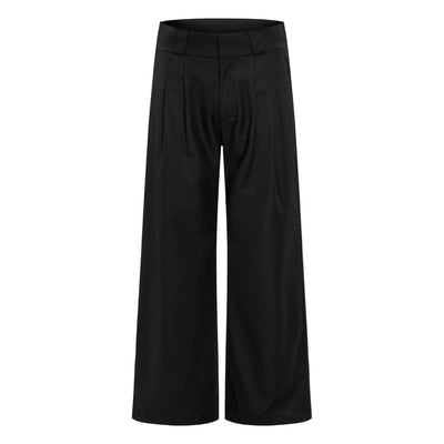 Vintage High Street Pleated Wide-Leg Draped Trousers