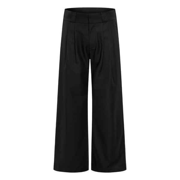 Vintage High Street Pleated Wide-Leg Draped Trousers