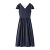 Puff sleeve Smocked Denim Midi Dress