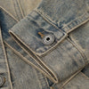 Niche Vintage Loose Tie Front Washed Denim Jacket