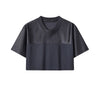 Cyber-Grunge Distressed Cutout Y2K Cropped Top