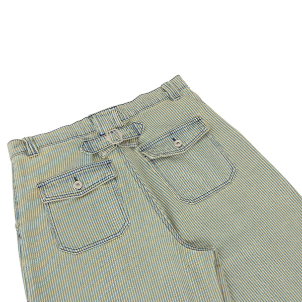 Vintage Patchwork Appliqué Wide-Leg Curved Barrel Jeans