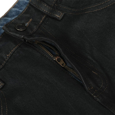 Men's Distressed Washed Denim Curved Pants Loose Wide Leg Street